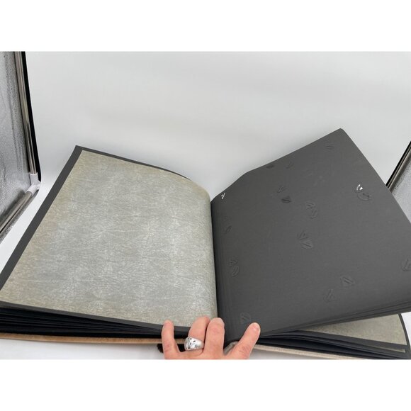 Vintage Baby In Red Photo Album  27 Black Pages & Vellum Inserts Used Linen Spin - Picture 3 of 12